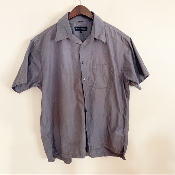 Kenneth Cole Other - Kenneth Cole New York Men's Collared Short Sleeve Gray Button-up Shirt 17